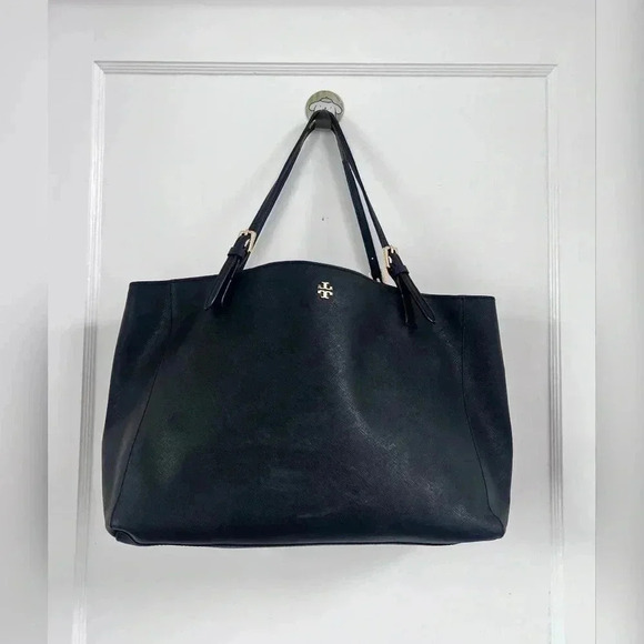 Tory Burch Emerson Black Leather Women's Tote - Picture 6 of 7